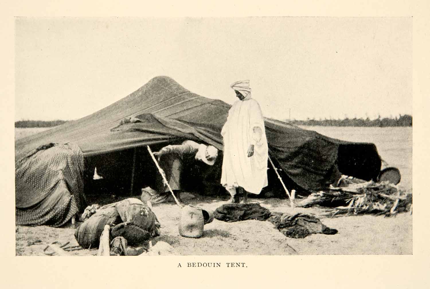 tent bedouin 1914 Print Bedouin Men Tent Desert Egypt Camp Costume Tribe Native XGPB4