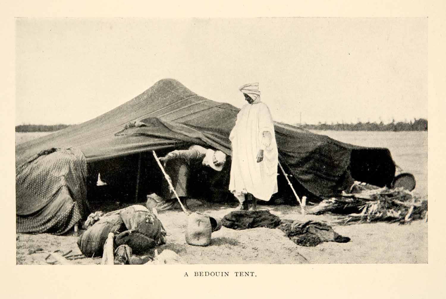 1914 Print Bedouin Men Tent Desert Egypt Camp Costume Tribe Native XGPB4