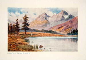 1907 Color Print Piz Albana Julier Statzersee Switzerland Mountain Swiss XGPB6