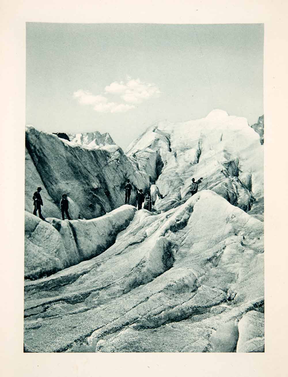 1904 Photogravure Mont Blanc Mer De Glace Glacier Switzerland Natural XGPB7