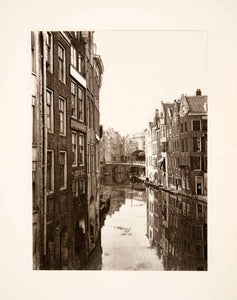 1904 Photogravure Utrecht Netherlands Canal Waterfront Architecture XGPB7