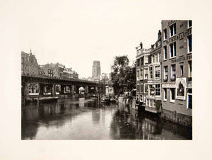 1904 Photogravure Rotterdam Netherlands Canal Bridge Cityscape Historic XGPB7