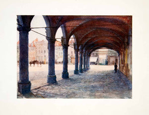 1906 Color Print Ypres Belgium Forestier Arcade Nieuwerk Flemish Flanders XGPB9