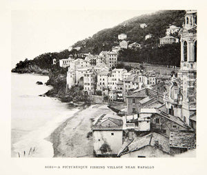 1928 Print Sori Fishing Village Italy Mediterranean Sea Beach Architecture XGPC1