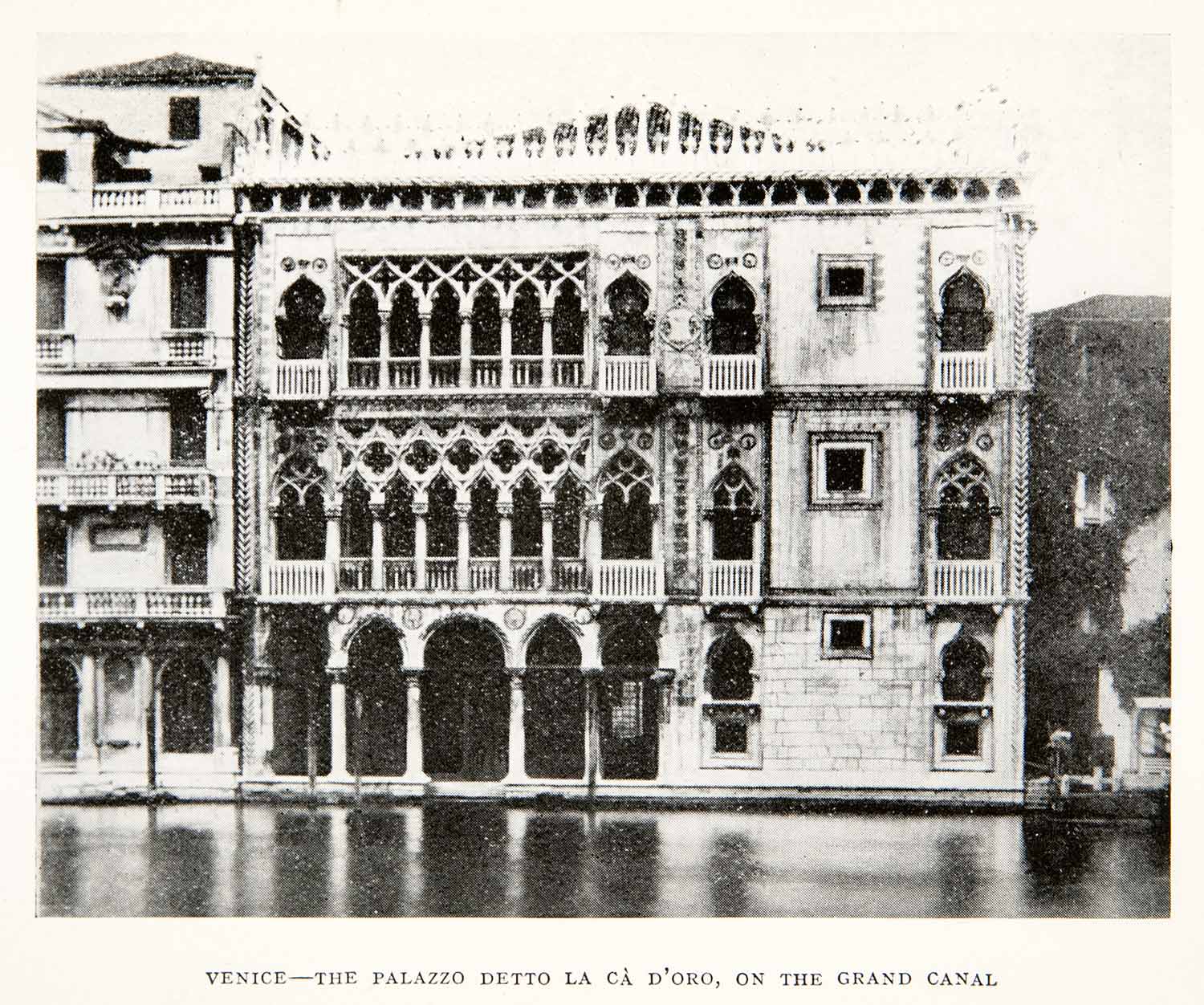 1928 Print Venice Italy Palazzo Detto La Ca D'Oro Grand Canal Architecture XGPC1
