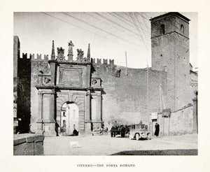 1928 Print Viterbo Italy Porta Romano Architecture Railroad Station XGPC1