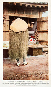 1912 Color Print Peasant Rain-Coat Hat Seoul Korea Straw Chapin William XGPC7