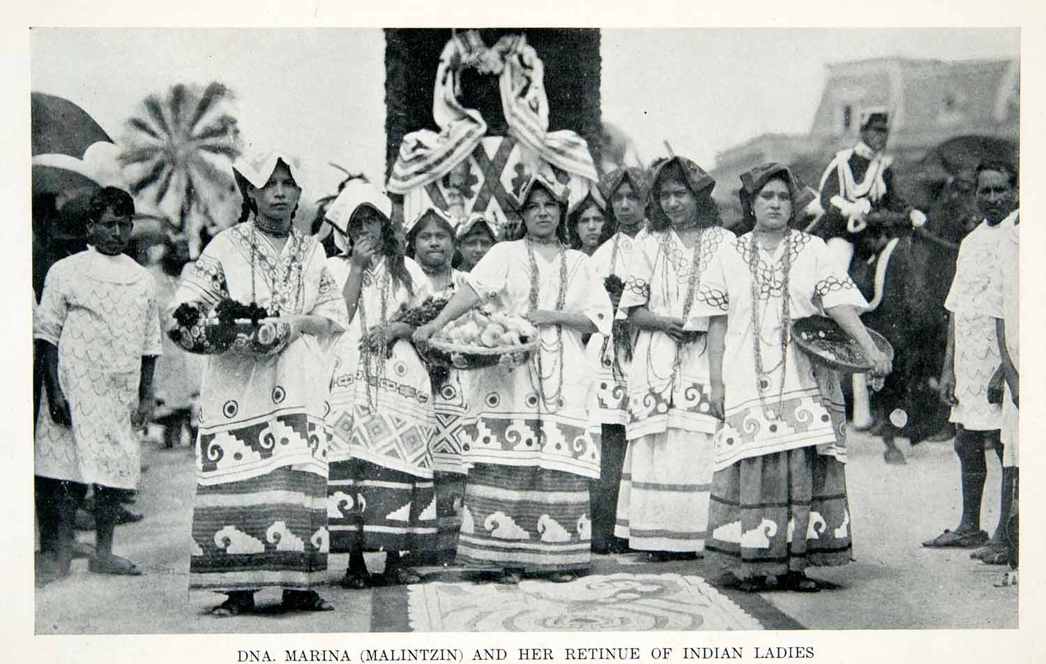 1912 Print Marina Malintzin Indian Ladies Costume Mexico Birkinbine John XGPC7