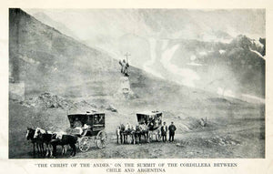 1912 Print Christ Andes Summit Cordillera Chile Argentina Adams Harriet XGPC7