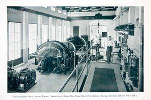 1915 Print Switchboard Jordan River Power House Interior Machinery Men XGPC8