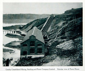 1915 Print Power House Granby Mine Smelt Power British Columbia Canada XGPC8