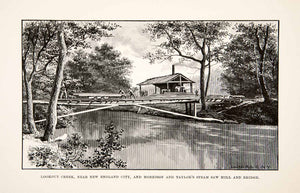 1890 Print Lookout Creek Georgia Morrison Taylor Steam Saw Mill Bridge XGPC9