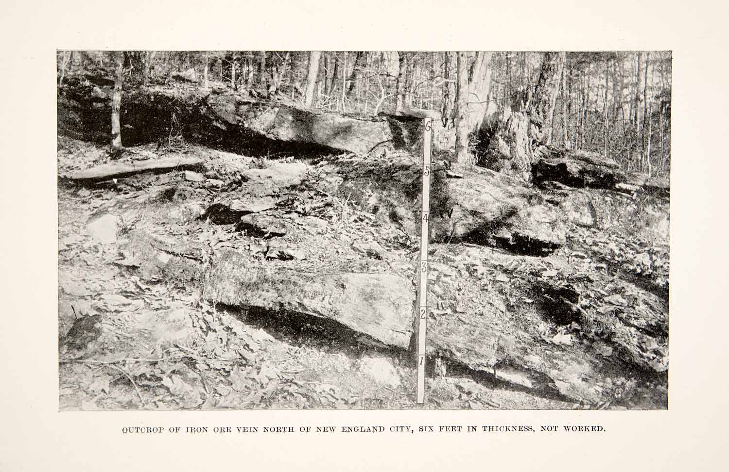 1890 Print Iron Ore Vein Outcrop New England City Georgia Mining Dade XGPC9