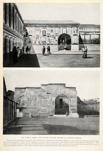 1923 Print Pompeii Ancient Stabian Bath Road Street of Abundance Bathhouse XGQ3