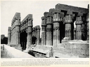 1923 Print Forecourt Temple Amenhotep Luxor Rameses II Ammon Egypt Gaddis XGQ3