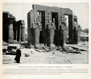 1923 Print Headless Statues Chapel Rameses II Thebes Egypt Ruins Remains XGQ3
