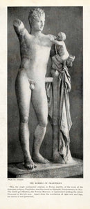 1923 Print Hermes Praxiteles Child Nude Alinari Olympia Greece Roman XGQ3