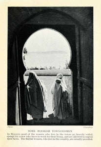 1929 Print Morocco Moorish Berber Women Cultural Fashion Veil Middle XGQ9