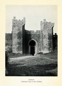 1929 Print Chellah Ancient Entrance Gate Architecture Rabat Morocco XGQ9
