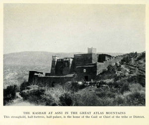 1929 Print Asni Kasbah Great Atlas Mountains Morocco Fortress Palace Tribe XGQ9 - Period Paper
