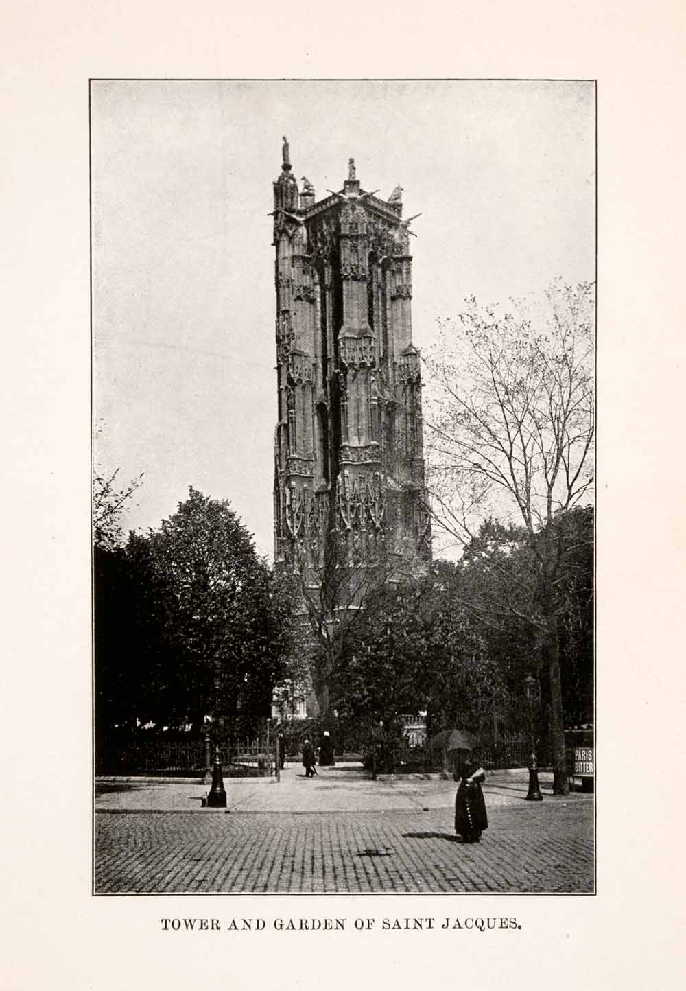 1902 Halftone Print Tower Tour Saint Jacques Gothic Architecture Historic XGQA3
