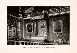 1902 Halftone Print Sleeping Room King Louis XIV France Versailles XGQA3