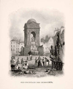 1902 Halftone Print Old Fountain Innocents Paris France Architecture XGQA3