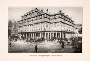 1902 Halftone Print Theatre Fraais Paris France Architecture Historic XGQA3