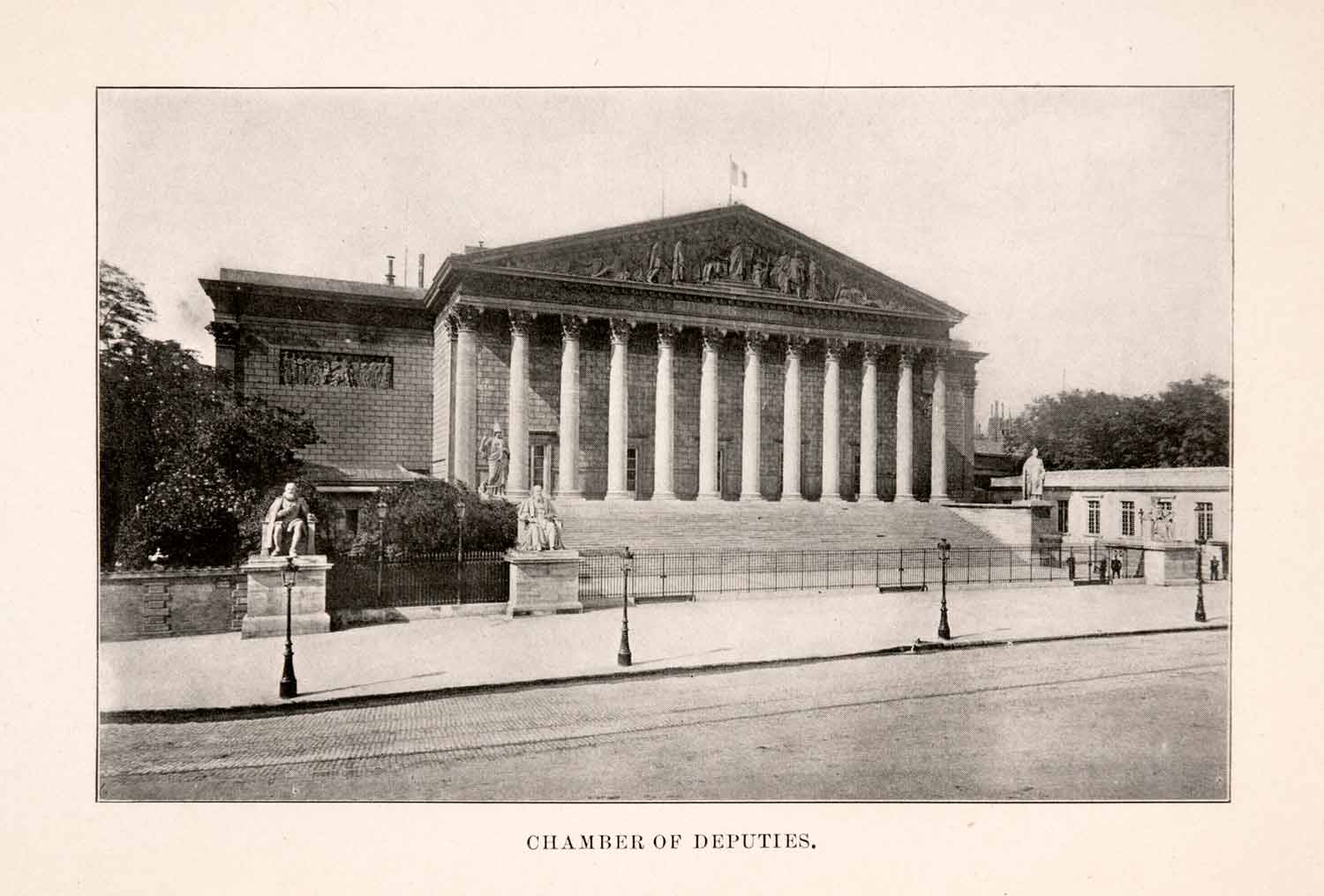 1902 Halftone Print Chamber Deputies Government French Architecture XGQA3