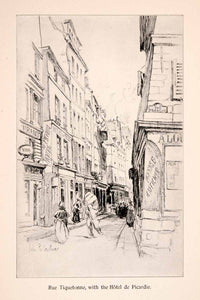 1899 Halftone Print Rue Tiquetonne Hotel Picardie D'Artagnon Chevrette XGQA4