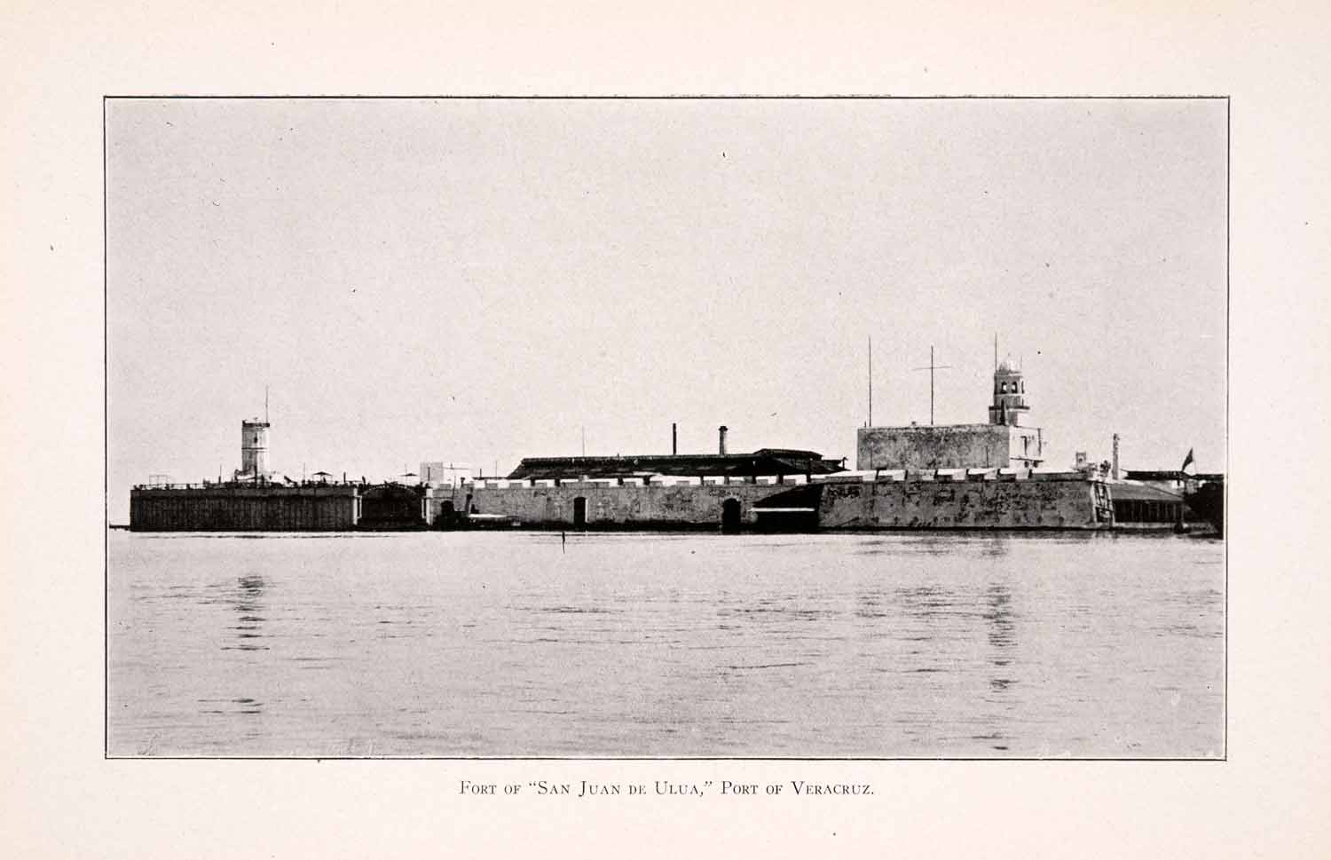 1911 Halftone Print Fort San Juan Ulua Uloa Castle Fortress Vera Cruz XGQA5