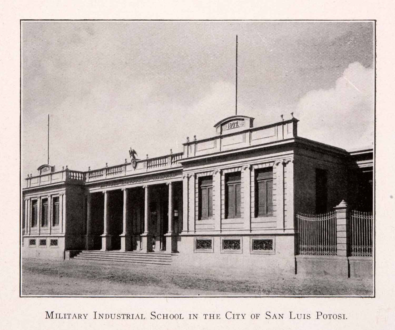1911 Halftone Print Military Industrial School San Luis Potosi Mexico Army XGQA5 - Period Paper
