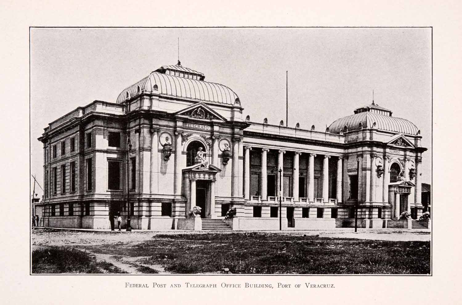 1911 Halftone Print Fedearl Post Telegraph Office Building Port Veracruz XGQA5