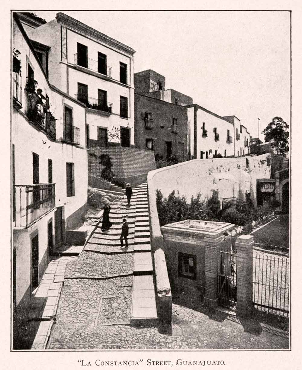 1911 Halftone Print La Constancia Street Guanajuato Mexico Stepped XGQA5