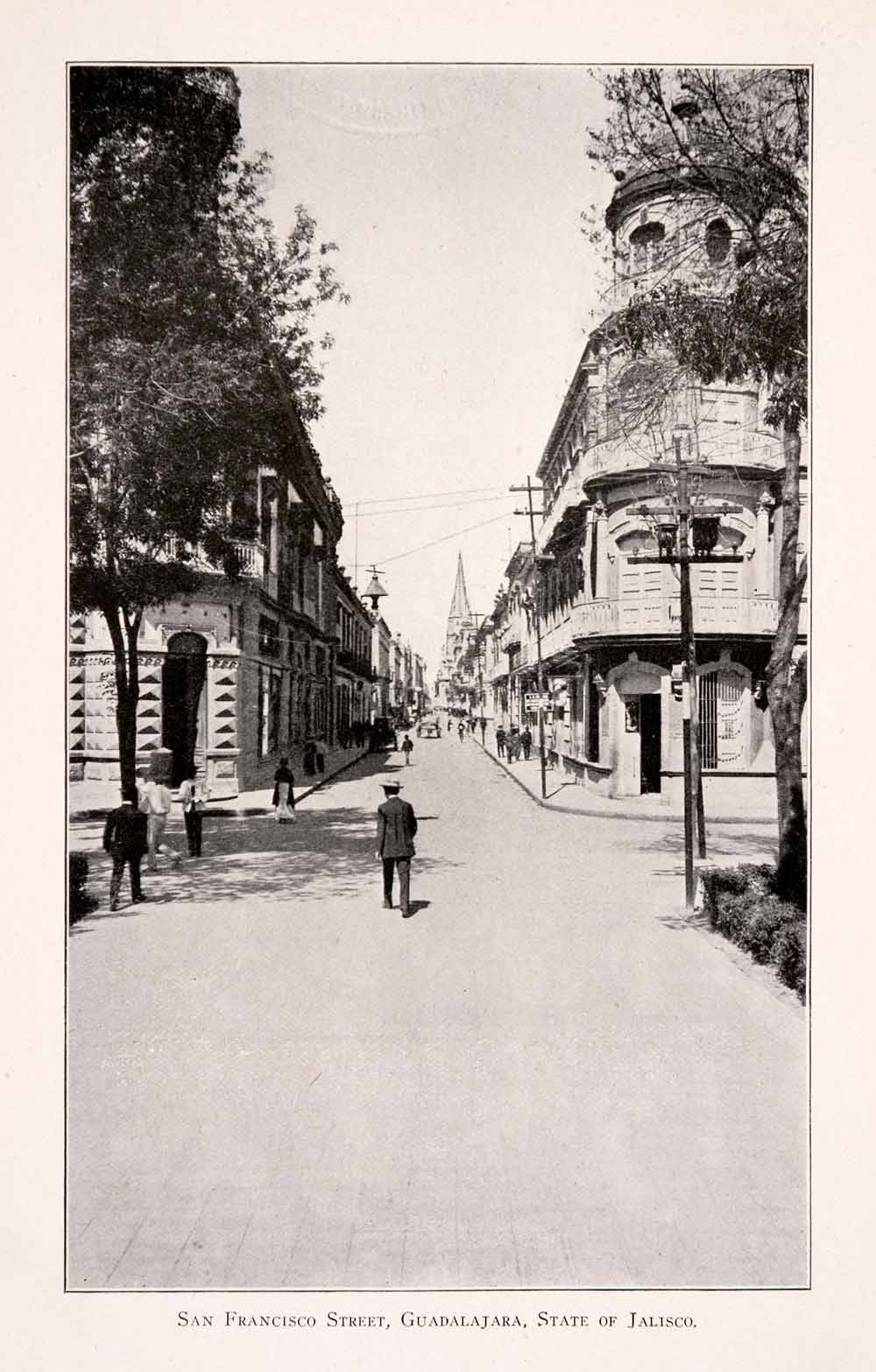 1911 Halftone Print San Francisco Avenue Guadalajara Jalisco State Mexico XGQA5
