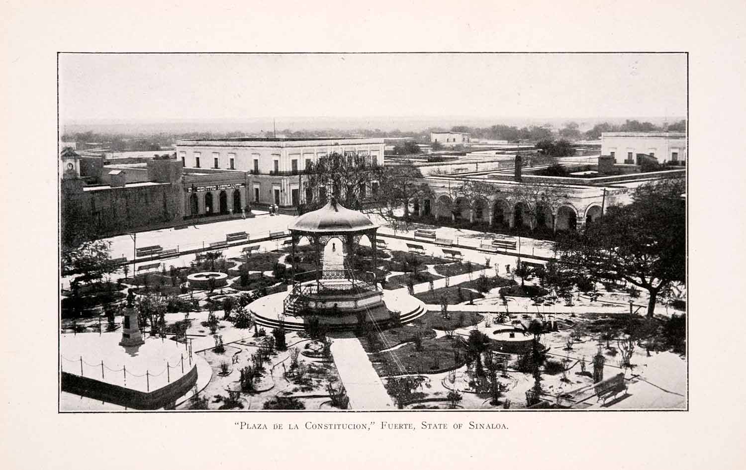 1911 Halftone Print Plaza De La Constitucion Fuerte State Sinaloa Mexico XGQA5