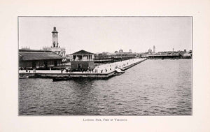 1911 Halftone Print Landing Pier Port Veracruz Pier Malecon Carranza XGQA5