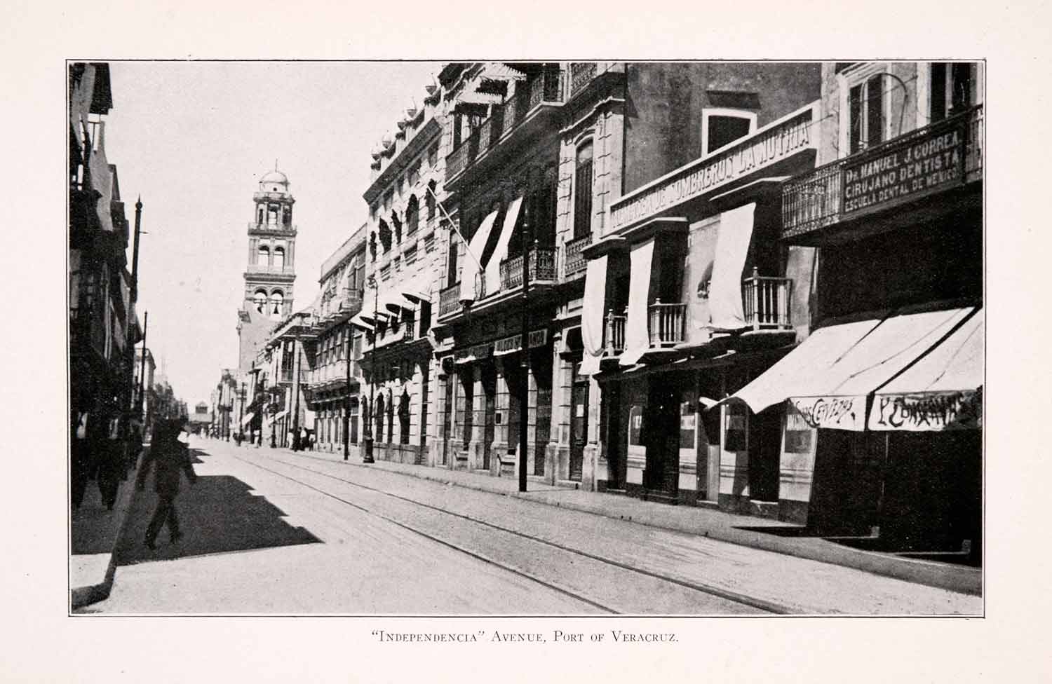 1911 Halftone Print Por Veracruz Independencia Avenue Independence Mexico XGQA5