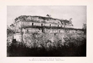 1911 Halftone Print Ruins Chichen Itza Yucatan Monastery Monjas Mexico XGQA5