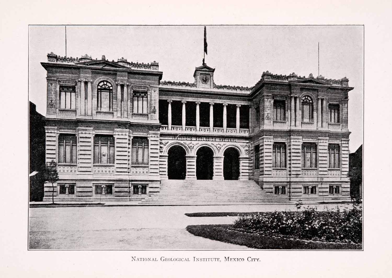 1911 Halftone Print National Geological Institute Mexico City Architecture XGQA5