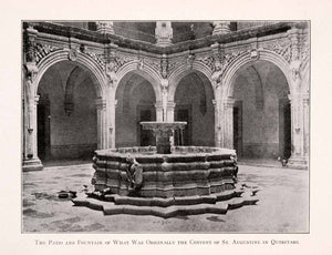 1911 Halftone Print Patio Fountain Convent St Augustine Queretaro XGQA5