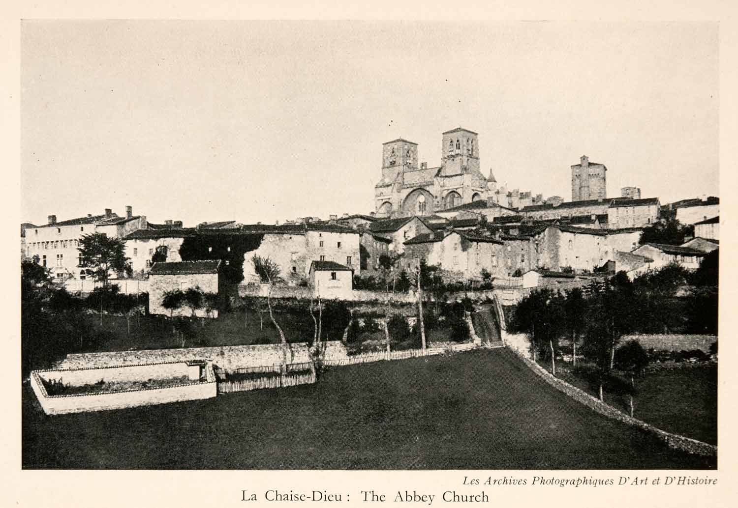 1929 Halftone Print Chaise-Dieu Abbey Church Landscape Architecture XGQA6