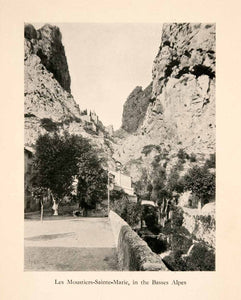 1929 Halftone Print Moustiers-Sainte-Marie Basses Alpes France Mountain XGQA6