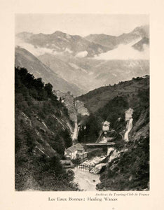 1929 Halftone Print Les Eaux Bonnes Healing Waters Landscape Alps Resort XGQA6