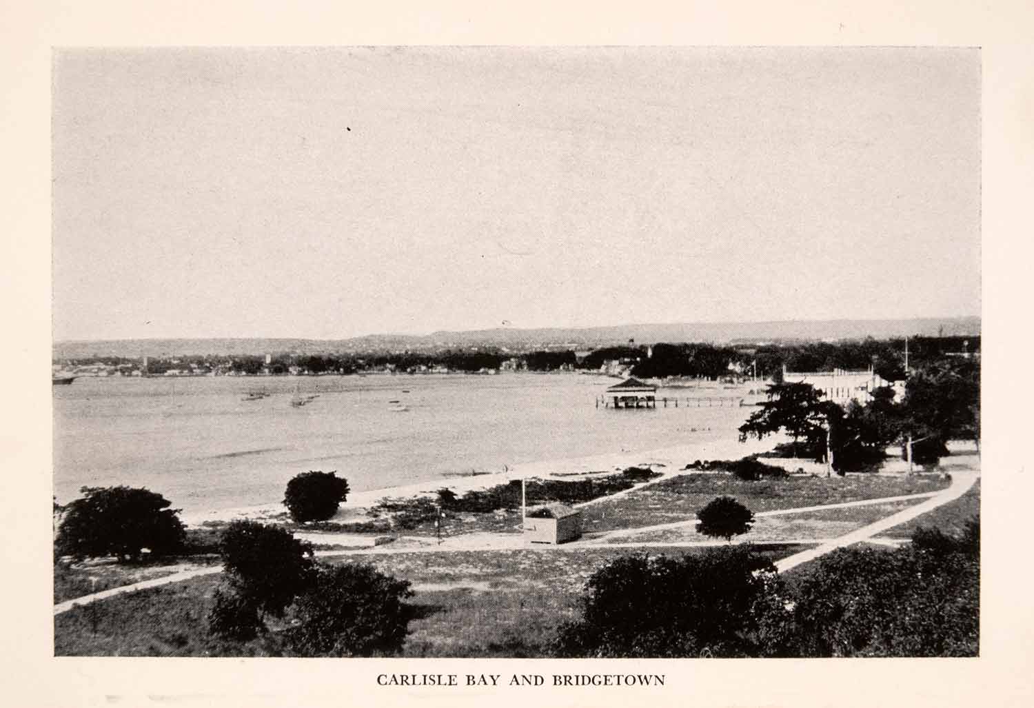1937 Halftone Print Coastline Carlisle Bay Bridgetown Barbados Lesser XGQA8