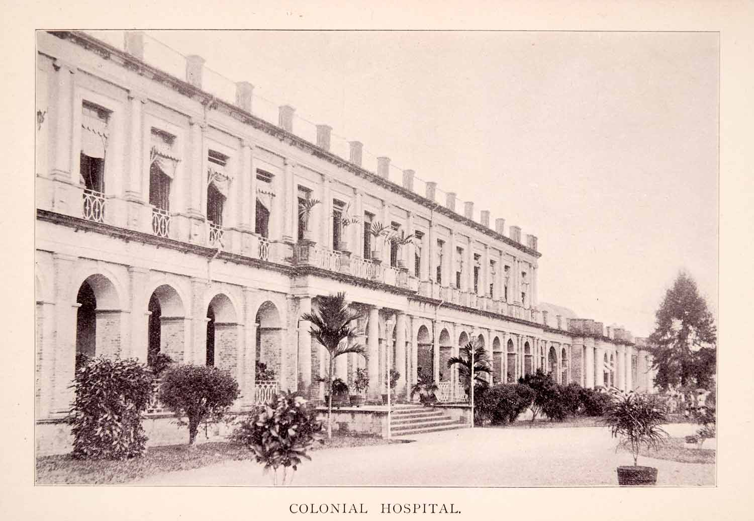 1897 Halftone Print Colonial Hospital Port Spain Trinidad Tobago Historic XGQA9