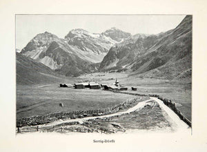 1907 Print Sertif Dorfli Davos Switzerland Graubunden Alps Mountain XGQB6
