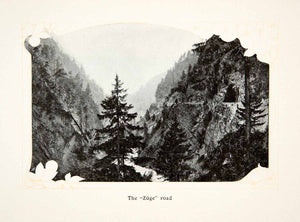 1907 Photolithograph Zuge Road Alps Mountains Davos Switzerland Art XGQB6