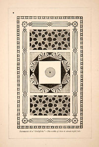 1871 Wood Engraving Pattern Pavement Design House White Black Marble Tile XGQB7