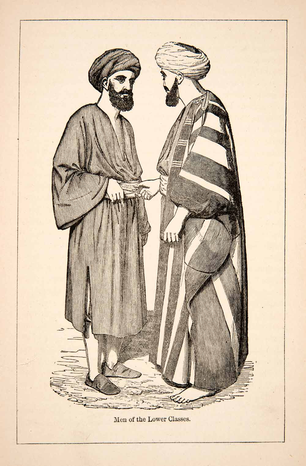 1871 Wood Engraving Social Status Class Turban Typical Costume Egyptia –  Period Paper Historic Art LLC, image size:1000x1523